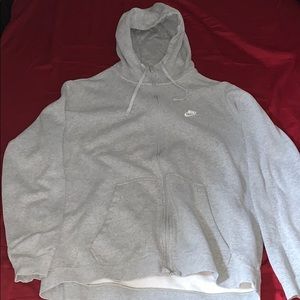 Mens XL Grey Nike Zip-Up Hoodie